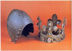 there are two metal objects that look like they have been made to look like crowns