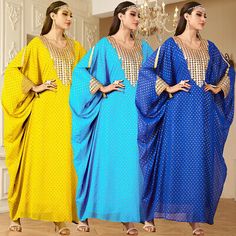 ad eBay - Muslim Women Long Dress Dubai Arab Batwing Sleeve Kaftan Islamic Moroccan Loose - Buy Now, click the link (eBay) Desi Clothes, Women Long Dresses, Dress Picture, Muslim Women, Batwing Sleeve, Bat Wings, Women Dresses, Dress Clothes For Women, Buy Now