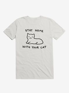 Officially licensed art by Fox Shiver.Lightweight 100% combed ring spun cottonWash cold; dry lowImportedListed in men's sizes Cat T Shirt, Stay Home, Cat T, Cat Shirts, Cat Tshirt, Tshirts Online, Shirt Online, Graphic Tshirt, Fox