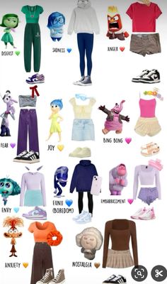 Innside ut 2 outfit Disney Movie Group Costumes, Disney Themed Spirit Week Ideas, Envy Inside Out Costume Ideas, Monsters Inc Boo Halloween Costume, Inside Our Halloween Costume, Inside Out 2 Disneybound, Simple Characters To Dress Up As, Vacation Spirit Week Outfit, Disney Costumes For 2