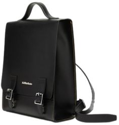 Designer Leather Backpack For Business With Adjustable Strap, Designer Leather Backpack With Adjustable Strap For Business, Designer Leather Backpack With Top Carry Handle, Designer Rectangular Leather Backpack For Business, Classic Rectangular School Backpack, Classic Rectangular Backpack For School, Luxury Rectangular Satchel For School, Luxury Rectangular Backpack With Adjustable Strap, Designer Black Rectangular Leather Backpack