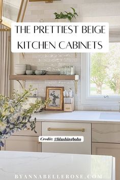 the prettiest begge kitchen cabinets