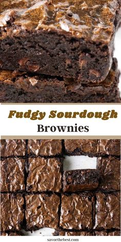 Rich and fudgy, these sourdough brownies are the ultimate chocolate-y treat! The addition of sourdough starter to the brownie batter gives the brownies a deeper flavor and keeps them extra moist for days. A gooey, chewy center combined with a deliciously shiny and crackly top are requirements of every good brownie. And not only does this recipe deliver, but it’s a wonderful way to use sourdough starter discard. Sour Dough Dessert, Sourdough Brownies Recipe, Sourdough Sweet Recipes, Sourdough Recipes Desserts, Sourdough Bread Flavors, Sourdough Discard Dessert Recipes, Sourdough Snacks, Sourdough Dessert Recipes, Sourdough Discard Brownies