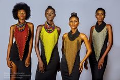 Aphia Sakyi's New Collection Is Intricately Afrocentric! Ankara Jewelry, Ankara Necklace, Beads Gifts, Ropa Upcycling, Body Necklace, Necklace African, Ghanaian Fashion, African Necklace