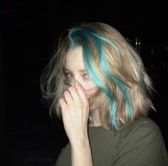 Hair Streaks Blonde, Blonde And Blue Hair, Summer Hair Color Ideas, Light Blue Hair, Dirty Blonde Hair, Pretty Hair Color, Summer Hair Color