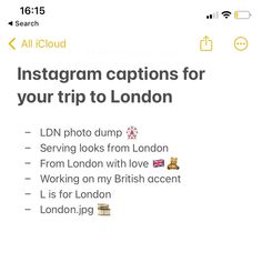 the instagram captions for your trip to london