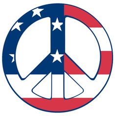 a peace sign with stars and stripes on it