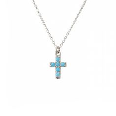 "This precious necklace is composed of genuine AAA quality natural real Turquoise gemstones and 14K solid gold. This darling pendant is complemented by a matching 14K solid gold adjustable chain. This design is also available to be purchased as a charm alone without the chain. ♦ Turquoise Cross Dimensions: approximately 7mm (w) x 12mm (h) ♦ Metal Finish: High Shine Polish ♦ This design is available in Rose, White and Yellow 14K Gold ♦ Please note that this item takes about 3 to 5 business days f Turquoise Cross Pendant Necklace For Gift, Turquoise Cross Necklace In Sterling Silver, Turquoise Sterling Silver Cross Necklace, Turquoise Cross Sterling Silver Necklace, Turquoise Birthstone Pendant Necklace, Turquoise Cross Necklace, Rose Gold Charms, Turquoise Cross, Solid Gold Necklace