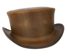 The Marlow Leather Top Hat is handmade in the USA from 100% authentic top-grain cowhide leather. Loved by Harley Davidson, motorcycle and steampunk sub culture enthusiasts, this short crown, coachman style men’s biker top hat is for the man who isn’t afraid to stand out in a crowd. It's available for purchase at our retail shop in Smyrna, TN, just outside of Nashville. We sale these unbanded so you can have a choice of a band or no band. Sizes S to 3X / Brim Measures 2" Crown Measures 4" / Choos