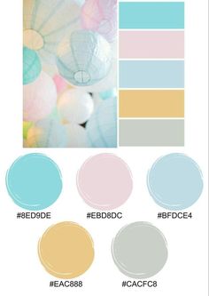 the color scheme for an art project with pastel colors and white, blue, yellow,