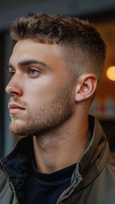 24 Creative Crew Cuts for Men Hair Style Men’s, Short Sides Mens Haircut, Circle Beard Goatee, Men’s Short Textured Haircut, Men’s Short Summer Hair, Men’s Haircut Short Sides, Short Textured Quiff Men's Hairstyle, Textured Crew Cut Men, Short Thick Hair Men