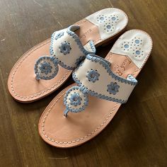 New Without Tags, Custom Jack Rogers. Jack Rogers, Women's Shoes Sandals, Baby Blue, White Blue, Blue White, Color Blue, Blue And White, Women Shoes, Sandals