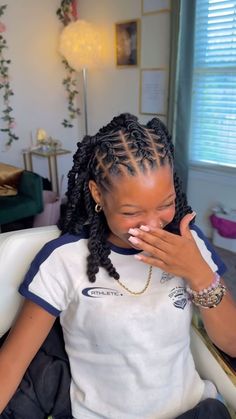 Braid Back Loc Styles, Dreadlock Cornrows Women, Side Ponytail Loc Styles, Locs Braid Out, Women’s Locs Styles, Loc Down Hairstyles, Loc Styles On Women, Protective Hairstyles For Locs, Winter Loc Styles