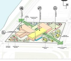 an architectural diagram shows the location of several different buildings and areas that are connected to each other