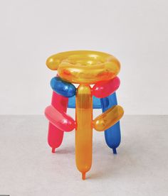 an inflatable toy sitting on top of a table