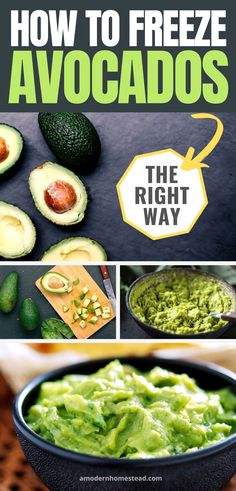 how to freeze avocados in the right way with pictures and text overlay