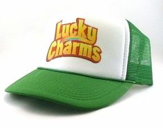 Lucky Charms Trucker Hat Mesh Hat vintage snapback hat adjustable unworn Vintage style trucker hat This is a Trucker hat mesh hat, it has an adjustable snapback so it fits most people 100% Polyester Front 100% Nylon Mesh Back 5-panel cap Seamless Foam Front Panel with Lining 8 Rows Stitching on Visor Matching Fabric Under visor Adjustable Plastic Snap Hats Trendy, Snapback Hats Men, Beer Hat, Vintage Trucker Hat, Vintage Snapback, Accessory Inspo, Cute Caps, Vintage Trucker Hats, Snapback Caps