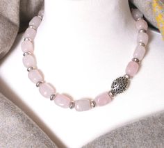 Semi Precious Stone Jewelry, Fluorite Necklace, Semiprecious Stone Jewelry, Quartz Jewelry, Agate Jewelry, Pink Necklace