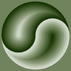 an abstract green and white design with swirls in the center on a gray background