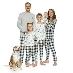 Stylish and minimalistic, this Baby and Toddler Unisex Sleepwear Set from Jolly Jammies is crafted in super-soft fabric for comfort, warmth and a great deal of coziness. A soft, long-sleeve shirt and cuffed pants make up this lovely set that is part of a family-style matching collection (sold separately) and has something to offer for everyone, even your family pup. This two-piece set is perfect for the holiday season and beyond! Size: 3T.  Color: Off-White.  Age Group: infant.  Pattern: plaid. Family Matching Christmas Pajamas, Christmas Pjs Family, Mini Outfit, Family Pajama Sets, Matching Christmas Pajamas, Mens Pajamas Set, Plaid Outfits, Christmas Pjs