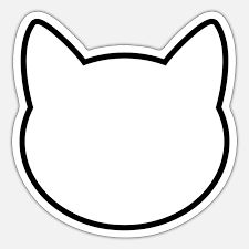 a black and white cat's head sticker