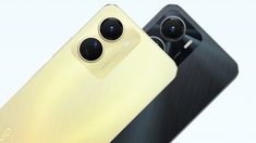 two cell phones side by side, one black and the other gold with three cameras