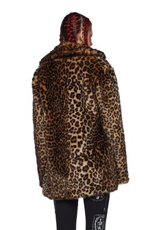 cuz you always catch your prey. This supa fuzzy faux fur leopard print coat has pockets on both sides and hook and eye closures. Leopard Print Fur Coat, Vintage Leopard Coat, Luxury Leopard Print Fur Coat With Faux Fur Trim, Fitted Leopard Print Faux Fur Outerwear, Luxury Leopard Print Faux Fur Coat, Leopard Coat, Leopard Print Coat, Sherpa Jacket, Print Coat