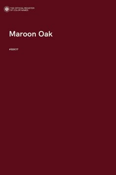 maroon cover with white text that reads maroon oak