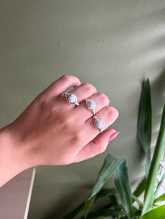 "Howlite Wire Wrapped Crystal Ring Howlite is an aid to insomnia, especially when caused by an overactive mind.  Formulates ambitions and aids in achieving them.  Howlite strengthens memory and stimulates desire for knowledge.  It teaches patience and helps to eliminate rage, pain and stress.  How to order your size - -Add ring to basket, click your basket and checkout. -Then add your delivery address (Make sure your address is correct!) -After you choose your payment method, select the message Wrapped Crystal Ring, Wire Wrapped Crystal, Wrapped Crystal, Wire Wrapping Crystals, Lovely Ring, Crystal Ring, Beaded Rings, Crystal Rings, Insomnia