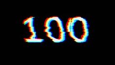 an image of the number 001 in neon colors on a black background with red, white and blue lights