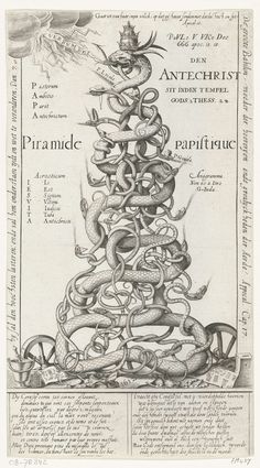 an illustration of a pyramid made out of snakes