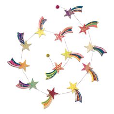 an image of stars and kites flying in the air