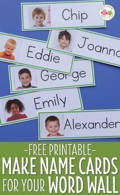 printable name cards for word wall to help children learn their names and read them