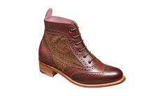 Grace - Walnut Calf Brown Tweed | Women Lace up Boot | | Barker Shoes USA Ladies Brogues, Tweed Women, Barker Shoes, Women's Lace Up Boots, Boot Fashion, Brogue Boots, Winter Leather Boots, Country Boots, Brown Tweed