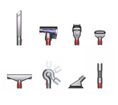 several different types of vacuums and hairdryers are shown in this set up