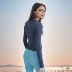 Lasaky - Performance Activewear: Long-sleeved Compression Yoga Top, Quick-drying Gym Jacket for Running, Workout, and Fitness High Stretch Outdoor Tops For Fall, High Stretch Tops For Outdoor Fall, High Stretch Tops For Outdoor Fall Activities, Versatile Long Sleeve Tops For Outdoor, Long Sleeve Moisture-wicking Tops For Outdoor, Outdoor Moisture-wicking Long Sleeve Top, Outdoor Long Sleeve Moisture-wicking Top, Breathable Long Sleeve Tops For Fall, Fitted Long Sleeve Activewear For Outdoor