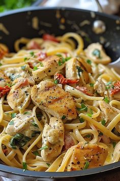 Spanish Pasta Recipes, Leftover Italian Chicken Recipes, Creamy Italian Chicken Pasta, White Wine Pasta, Crockpot Italian Chicken Pasta Easy Recipes, Italian Chicken Pasta In Creamy White, White Wine Pasta Sauce Chicken, Italian Chicken Pasta In Creamy White Wine Parmesan Cheese Sauce, Chicken Milano