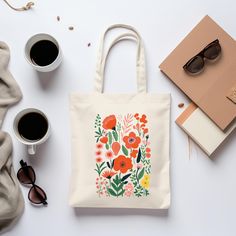 Wildflower Tote Bag,Floral Botanical Tote,Aesthetic Tote Bag,Trendy Flower Shoulder Bag,Women Gift Bag,Shopping Tote Bag,Vintage Flower Bag ✨ Thank you for shopping! BEST WAY TO ORDER 1. Select the Design 2. Select the color 3.Add a note to seller when checking out with any special requests PRODUCT DETAILS * 12 oz./yd², 100% heavy cotton canvas * 20" web canvas handles * 9" handle drop Measurements -> 14"W x 16"H Tolerance -> +/- 1 DESIGN/PRINTING Printing is done using a high-quality printing p Floral Print Canvas Tote Bag For Everyday Use, Floral Print Canvas Tote Bag For Daily Use, Everyday Floral Print Canvas Tote Bag, Everyday Rectangular Shoulder Bag With Floral Print, Rectangular Floral Canvas Bag For Everyday Use, Floral Print Tote Bag For Everyday Use, Everyday Rectangular Floral Print Canvas Bag, Everyday Floral Print Tote Bag, Daily Use Rectangular Bag With Floral Print