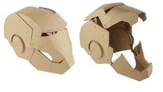 a paper model of a helmet made out of cardboard