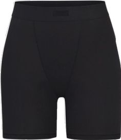 Black Elastane Biker Shorts, Trendy Compression Black Bottoms, Black Elastane Biker Shorts For Summer, Trendy Black Athletic Shorts For Workout, Black Mid-thigh Length Biker Shorts For Night Out, Black Mid-thigh Biker Shorts For Night Out, Black Athleisure Bottoms For Night Out, Trendy Black Biker Shorts, Trendy Black Sports Shorts