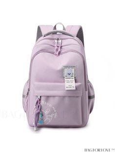 BagForLove - Premium Student Travel Backpack with Spacious Canvas Design Nylon Bags For Back To School, Trendy Nylon Bags For Back To School, Nylon Bags With Zipper Closure For Study, Purple Nylon Student Backpack, Everyday Shoulder Bag, Student Travel, Violet Purple, Student Backpacks, Word Wrap