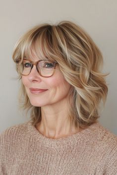 32 Classy Hairstyles for Older Women with Glasses to Try in 2024 – CreativeBooster Haircut With Glasses Medium, Bangs With Glasses Over 50, Medium Length Hair With Glasses, Shag Hairstyles With Glasses, Bangs For Older Women With Long Hair And Glasses, Wispy Bangs Glasses, Side Bangs With Glasses, Curtain Bangs And Glasses, Haircuts For Glasses Women