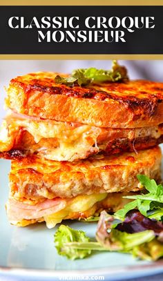 a close up of a sandwich on a plate with lettuce