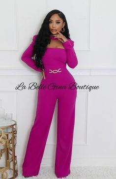 Introducing the Lisa Stretch Round Neck Long Sleeves Jumpsuit in Magenta. This stylish jumpsuit combines comfort with elegance, featuring a flattering round neckline and long sleeves that effortlessly transition from day to night. Made from a stretchy fabric, it hugs your curves while allowing for easy movement. Perfect for any occasion, pair it with heels for a chic look or dress it down with sneakers for a casual vibe. Elevate your wardrobe with this versatile piece. Stylish Jumpsuit, Unisex Clothes, Long Jeans, Long Sleeve Jumpsuit, Todays Outfit, Hoodie Top, Tank Top Shirt, Round Neckline, Set Dress