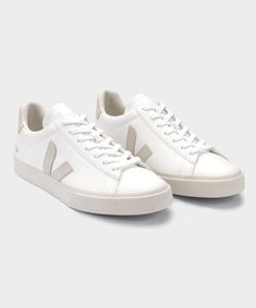 Veja Campo in Extra White/Natural - Todd Snyder All White Sneakers, Sneaker Outfits Women, Todd Snyder, White Leather Sneakers, Cole Haan Women, Sugar Cane