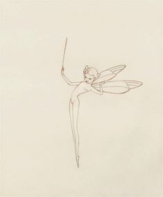 a drawing of a fairy holding a wand