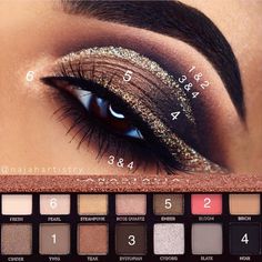 ABH Junkies on Instagram: “✨@anastasiabeverlyhills ✨Sultry Palette & Soft Glam Pallete✨ Glitter in “Star Power”✨ Brow Powder in “Dark Brown”✨#dipbrow Pomade in…” Brown Glitter Eyeshadow Looks, Morphe Gilded Desert Palette Looks, Abh Sultry Palette, Anastasia Eyeshadow Palette Soft Glam, Brown Eyeshadow With Gold Glitter, Anastasia Makeup, Powder Makeup