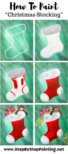 how to paint christmas stockings with step by step instructions