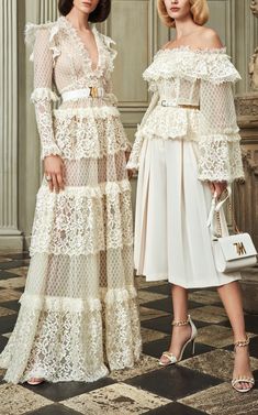 Socialite Style, فستان سهرة, Zuhair Murad, Skirt Long, White Dresses, Layered Skirt, Lace Fashion, Women Long Dresses, Looks Style