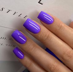 WOoOOO this color is hot!   @akzentz #Luxio_Icon   Photo @cult_manicura Purple Nails For Black Women, Blue Shades For Nails, Lilac Nail Designs Lavender, Purple Nails Different Shades, Bright Colour Nail Designs, Purple Shades Nails, Short Bright Purple Nails, Different Shades Of Purple Nails Acrylic, 5 Shades Of Purple Nails